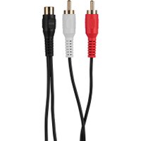 2 RCA Male to RCA Female Y Adapter Cable Dual Shielded with Gold Plated Connectors 6"